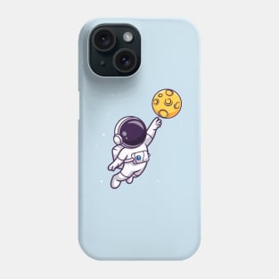 Cute Astronaut Catching Moon Cartoon Phone Case