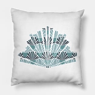 1920 Vintage Pattern 8 Ice Blue Pillow