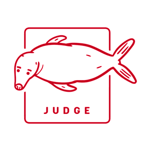 Funny and judgy staring seal. Stylized minimalist design in red ink T-Shirt