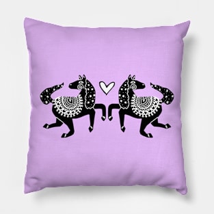 Two Swedish Horses Pillow