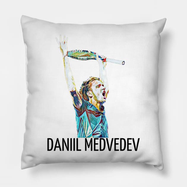 Daniil Medvedev Pillow by BorodinaAlen