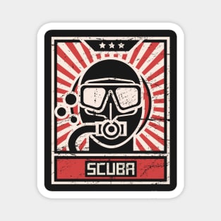 SCUBA Diver Propaganda Poster Magnet