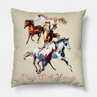 Plays With Horses Pillow