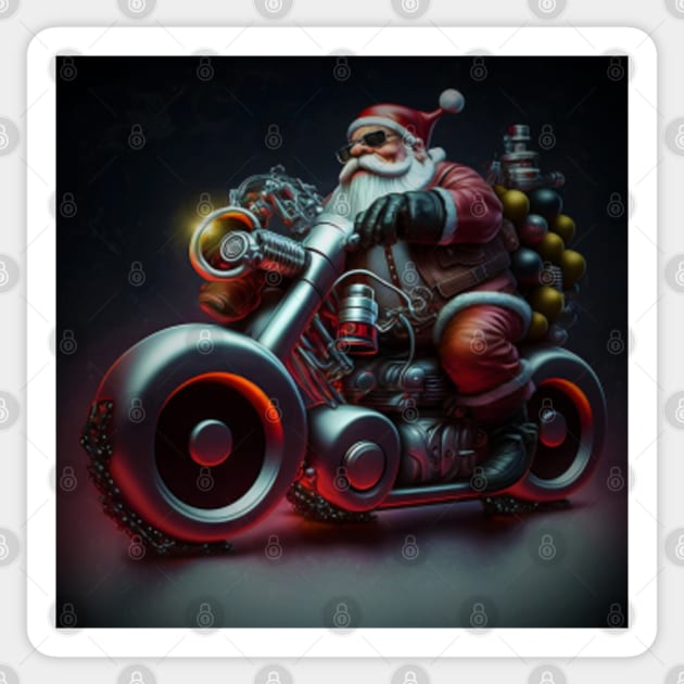 Santa Claus TeePublic & Biker Sticker Christmas | - -