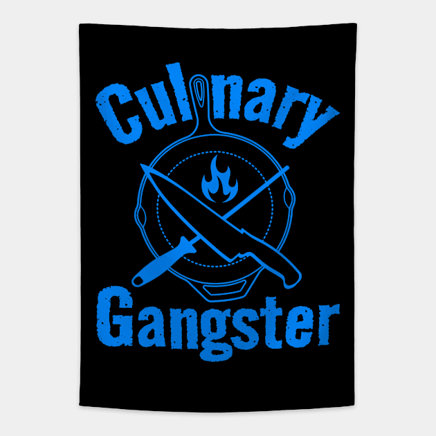 Culinary Gangster Blue Tapestry by Duds4Fun