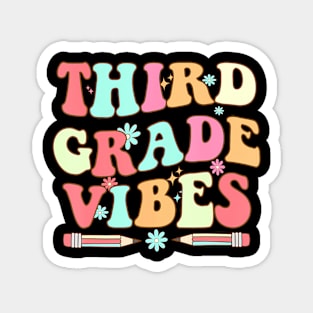 Back To School Third Grade Vibes Teacher Women Kids Magnet