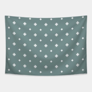 White Flower Pattern (Light Juniper) Tapestry