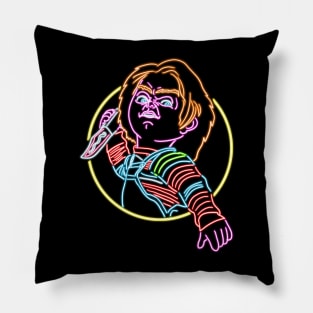 Chucky neon style Pillow