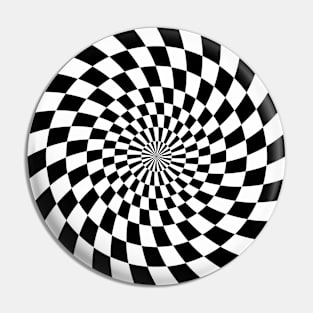 Op art spiral chekered mindf*ck Pin