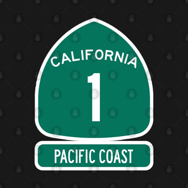 PACIFIC COAST Highway 1 California Sign by REDWOOD9