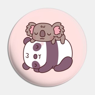 Cute Sleeping Panda And Koala Bear Pin