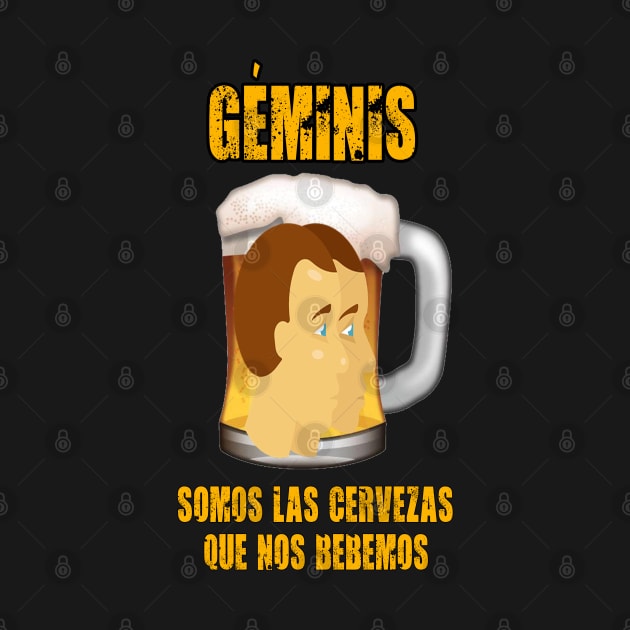 Fun design for lovers of beer and good liquor. Gemini sign by Cervezas del Zodiaco