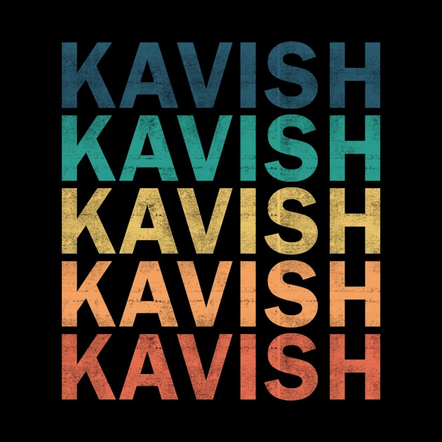 Kavish Name T Shirt - Kavish Vintage Retro Name Gift Item Tee by henrietacharthadfield