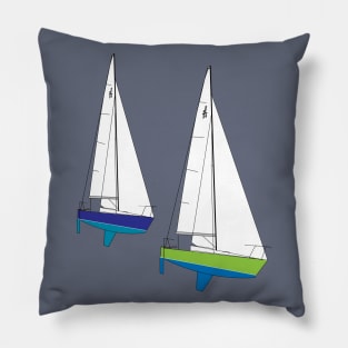 J/24 Sailboats Racing Pillow