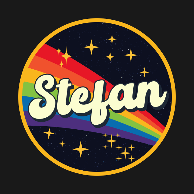 Stefan // Rainbow In Space Vintage Style by LMW Art