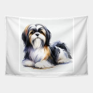 Shih Tzu Watercolor Painting - Beautiful Dog Tapestry