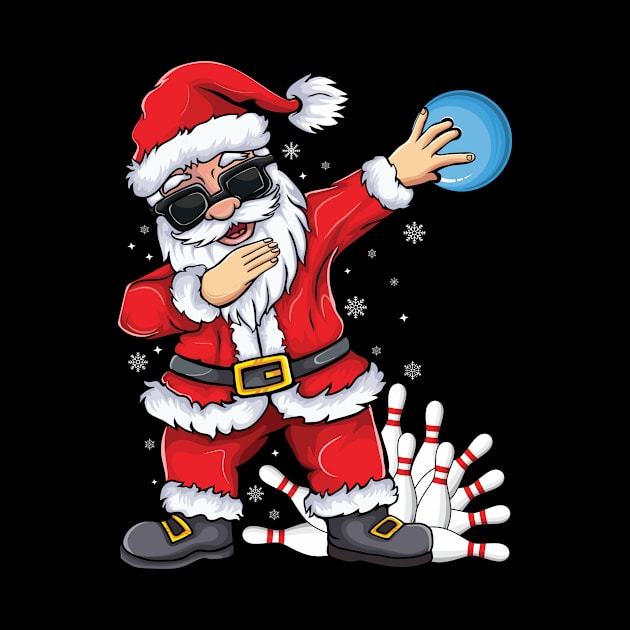 Xmas Dabbing Santa Bowling ball and pins Christmas bowling by UNXart