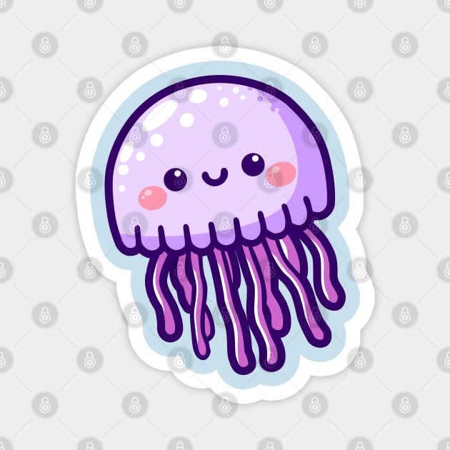 Purple Jellyfish Magnet by Arief Uchiha