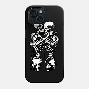 skeletons hug themselves Phone Case