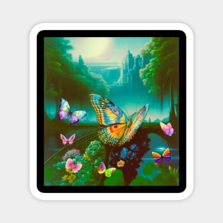 Butterflies At Night Magnet