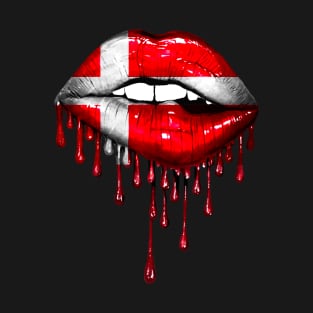 Danish Flag Lips T-Shirt