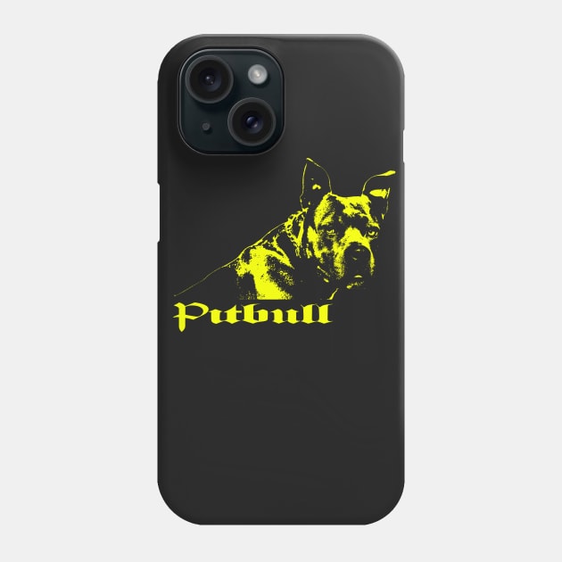 yellow pitbull Phone Case by hottehue