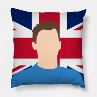 George Russell Face Art - Flag Edition Pillow