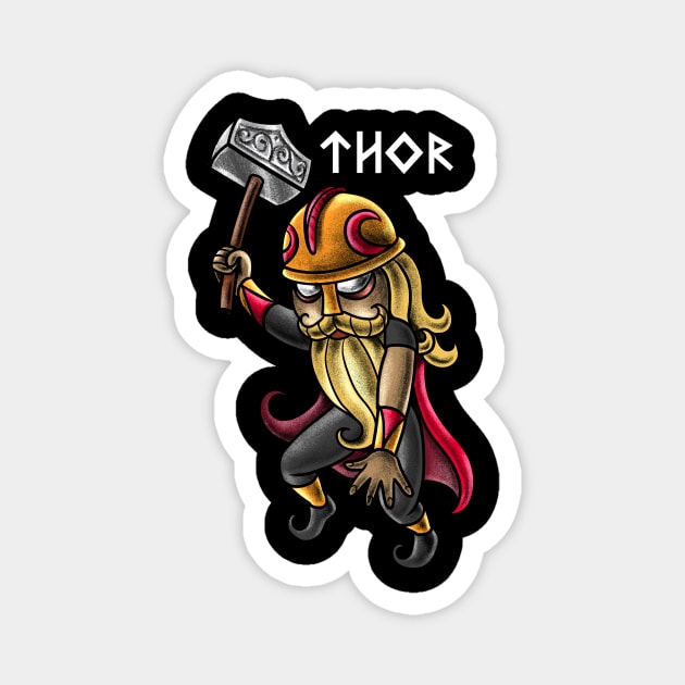 Thor - God of Strength and Thunder! Norse Mythology Design for Vikings and Pagans! Magnet by Holymayo Tee