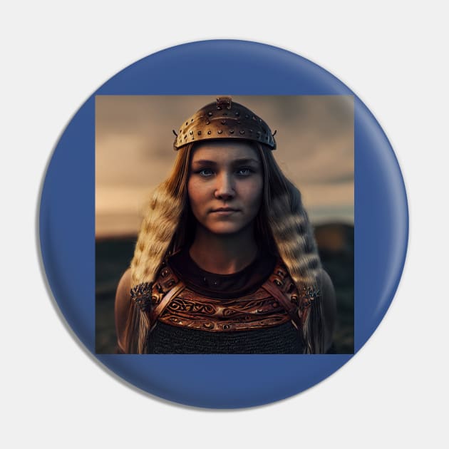 Viking Shield Maiden Pin by Grassroots Green