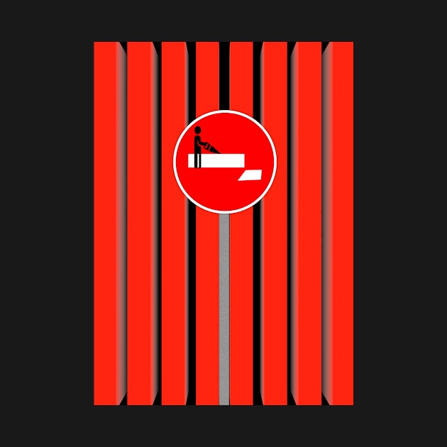 SAWN-OFF cartoon NO ENTRY in red and white by mister-john