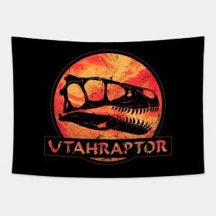 Utahraptor Fossil Skull Tapestry