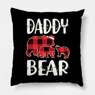 Daddy Bear Red Plaid Christmas Pajama Matching Family Gift Pillow