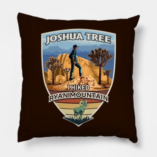 I Hiked Ryan Mountain Joshua Tree National Park California Pillow