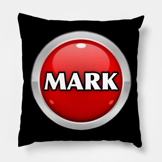 Mark button Pillow by StarmanNJ