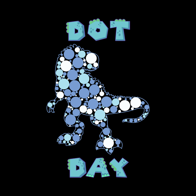 International Dot Day Blue Polka Dot T Rex Dinosaur Kids by PaulAksenov