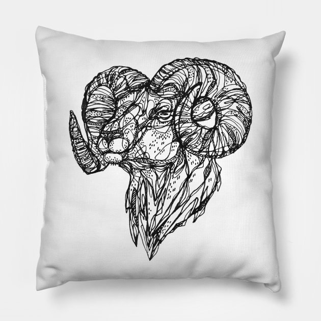 Bighorn Pillow by InkedinRed