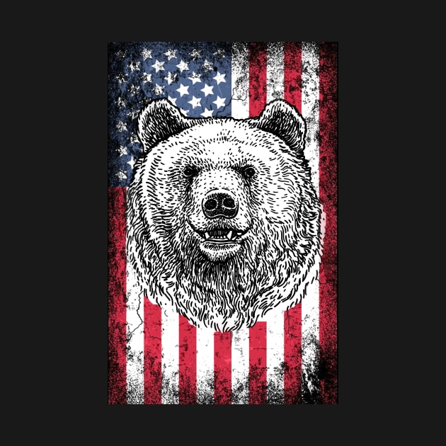 Patriotic Bear American Flag by Sinclairmccallsavd