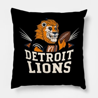 Detroit lions football vector design Pillow