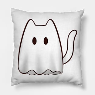 Cat Ghost Halloween Pillow