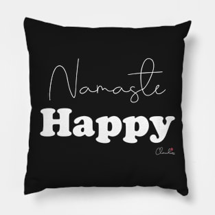 Namaste Happy  Black n White Design Print Pillow