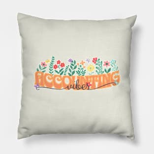 Floral Retro Accounting Vibes Pillow