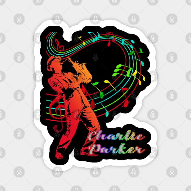 A Man With Saxophone-Charlie Parker Magnet by Mysimplicity.art