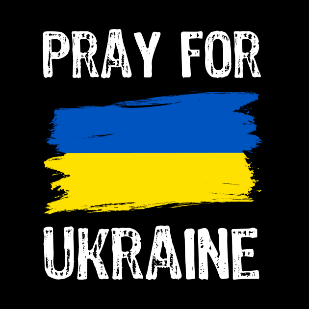 Pray for Ukraine with Ukrainian flag by Yasna