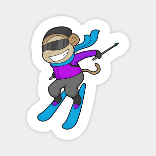 Monkey Skier Ski Magnet