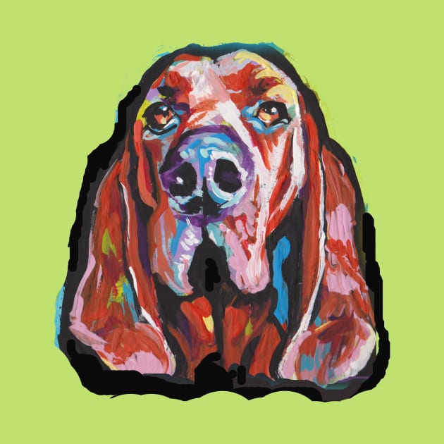 Redbone COONHOUND Dog Bright colorful pop dog art by bentnotbroken11