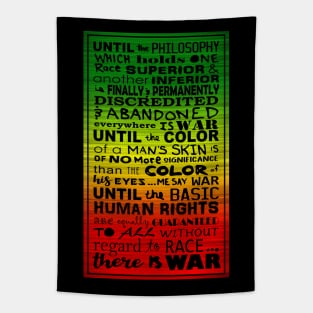 Haile Selassie War Speech Rasta Colors Tapestry