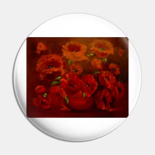 Red Poppies Pin