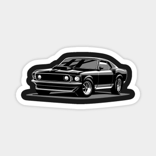 Ford Mustang gt boss 429 1969 illustration graphics Magnet