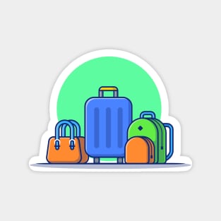 Luggage With Suitcase And Bag Magnet