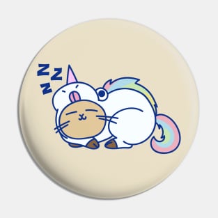 Sleepy Unicorn Cat Pin